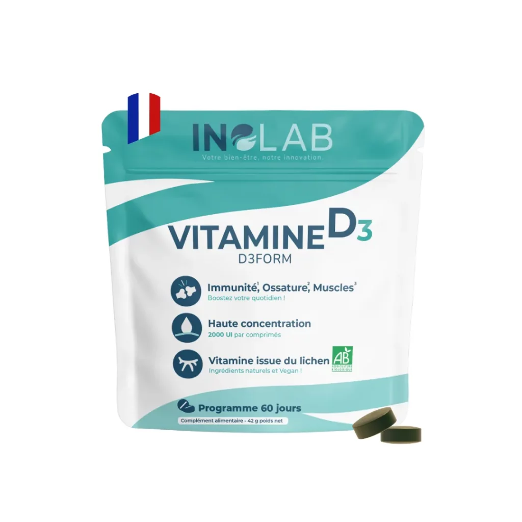 sachet de Vitamine D3 vegan issue du lichen Bio