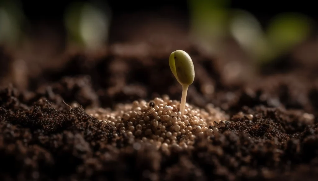 Germination des graines illustrant une alimentation vivante et nutritive