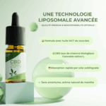Huile de CBD en fiole issue de chanvre bio sans amertume