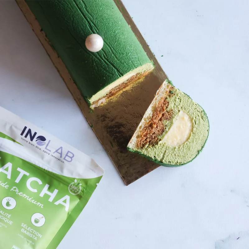 Bûche de Noël matcha, citron & coco : Recette légère de chef