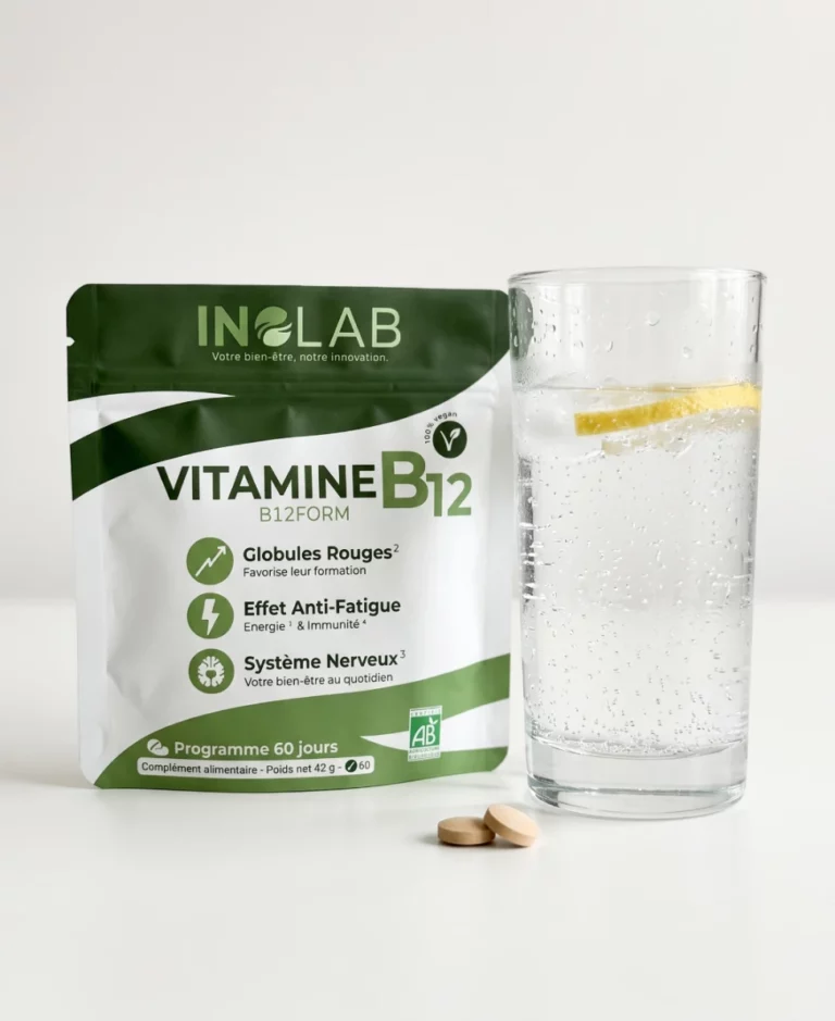 B12FORM : la vitamine B12 contribue à réduire la fatigue et au fonctionnement du système nerveux