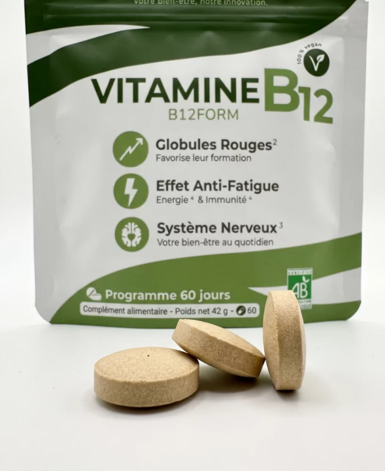 B12FORM : chiffres clés, 75 µg de vitamine B12 par comprimé pour une alimentation vegan ou végétarienne